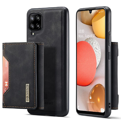 Dg.Ming Coque en TPU + PU anti-rayures avec béquille magnétique à trois volets noir pour votre Samsung Galaxy A42 5G