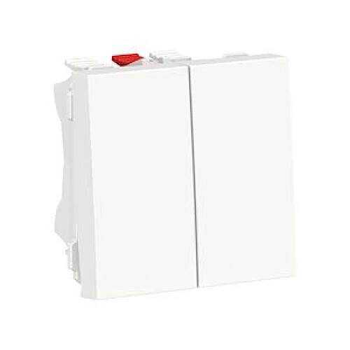 va et vient - double - 2 modules - 10a - borne auto - blanc - schneider electric nu321318f