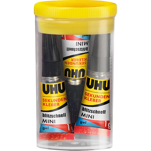 UHU Colle instantanée MINIS GEL, 3 tubes de 1 g ()