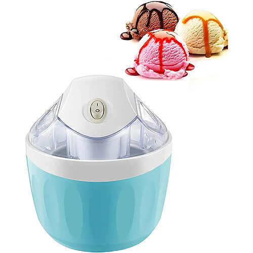 Universal Machine de crémecrat, 15 minutes de créme glacée de crème glacée 0,5 L Bol de congélation fabriquant une glace douce, (bleu)