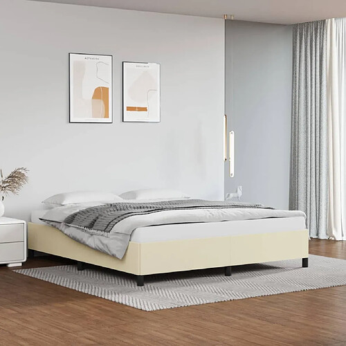 vidaXL Cadre de lit sans matelas crème 180x200 cm similicuir