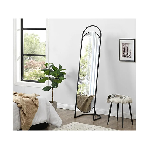 Vente-Unique Miroir sur pied en métal - L.41 x H. 171 cm - Noir - ZINEB