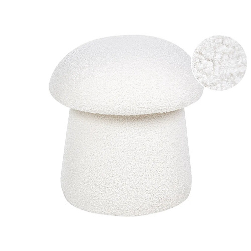 Beliani Pouf TIOGA Blanc Bouclé 45 cm 45 cm