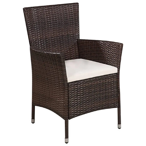 Maison Chic Mobilier de bistro et chaises de jardin 3 pcs Résine tressée Marron -GKD854563