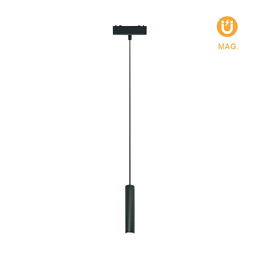 Suspension pour rail magnétique PIQUET (2 conducteurs) 6W LED 250lm 3000K 38° H.150xP.2,7cm noir