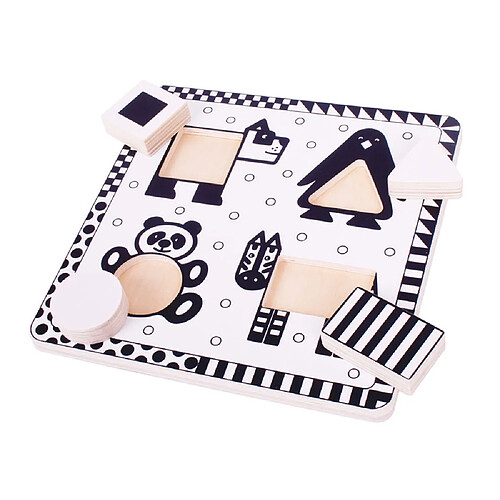 Bigjigs Toys Puzzle d'animaux en noir et blanc