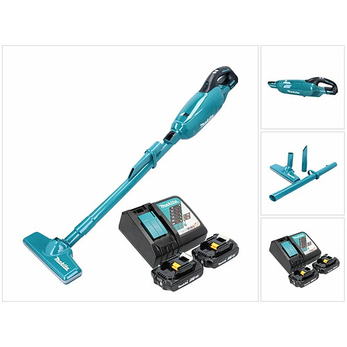 Makita DCL 281 FRA Aspirateur sans fil 18 V - Brushless + 2x Batteries 2,0 Ah + Chargeur