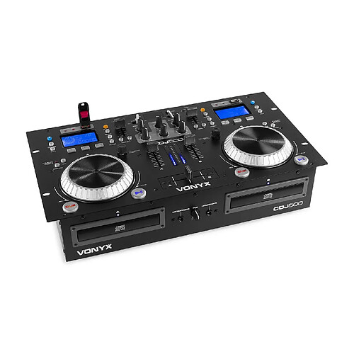 Vonyx CDJ500 Station de mixage DJ 2 lecteurs CD Bluetooth 2x USB 2 canaux