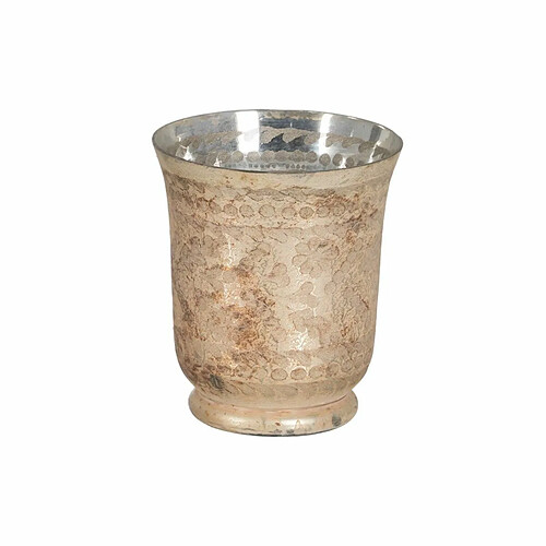 BigBuy Home Bougeoir Blanc Verre 15 x 15 x 17 cm