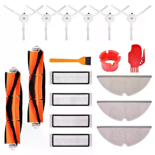 Kit d'accessoires pour Xiaomi Mijia Roborock E35 E25 E20 S50 S6 S51 Roborock avec 4 filtres Hepa, 2 brosses principales, 6 brosses latérales, 3 M