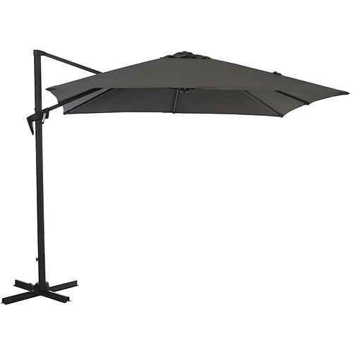 ALIZÉ Parasol déporté carré en aluminium 3x3m Roma gris.