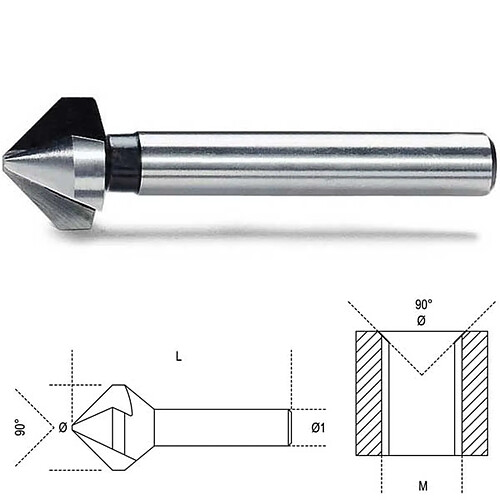 BETA Fraise à noyer 3 dents acier HSS - 426 (Ø 28.0 _____ 71 mm _____ 004260013)