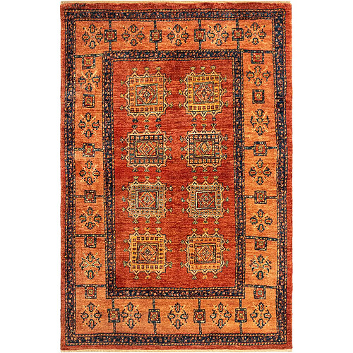 Vidal Tapis de laine 161x108 orange Kashkuli