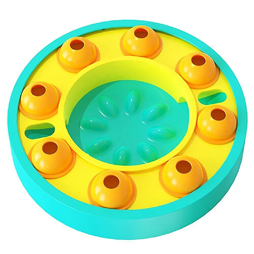 Jouets pour Chiens Turntable Slow Feeder Toy Interactive Nourriture Qui Fuit -bleu