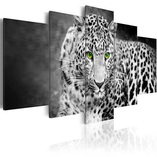 Artgeist Tableau - Leopard - black&white [100x50]