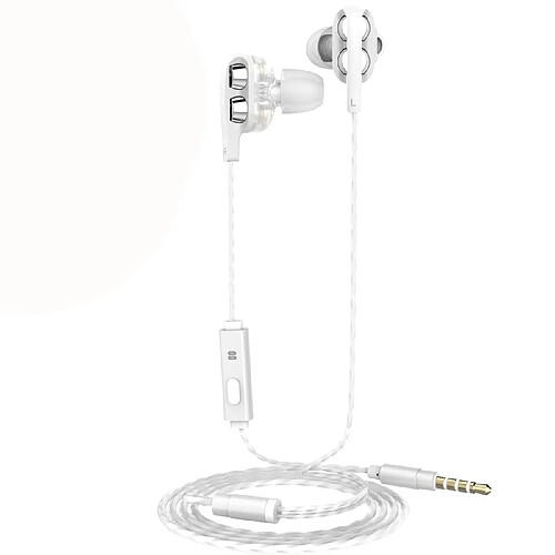 Muvit Kit Piéton M1i+ Premium Jack 3.5mm Double Haut-parleur avec Micro Blanc