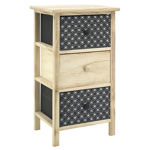 Aubry Gaspard Commode en bois teinté noir et naturel 3 tiroirs.