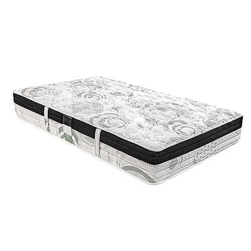 Visiodirect Matelas réversible VALENCIA 160x200 cm, en mousse haute densité, ferme, indépendance du couchage, face été/hiver, épaisseur 26 cm