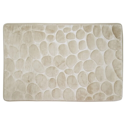 Alfombra de baño de espuma Piedras Beige