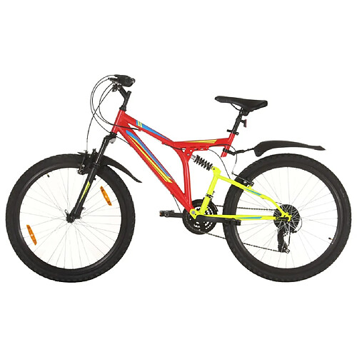 vidaXL Vélo de montagne 21 vitesses Roue de 26 pouces 49 cm Rouge