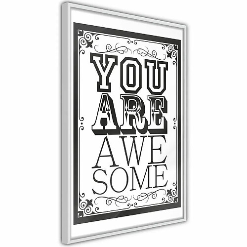 Paris Prix Affiche Murale Encadrée You Are Awesome 30 x 45 cm Blanc