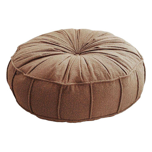 Hanah Home Coussin de sol effet bouclette Teddy marron.