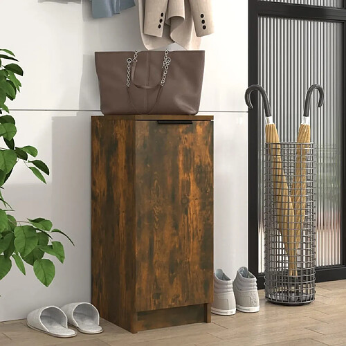 Maison Chic Armoire à Chaussures,Meuble de Rangement à Chaussures Chêne fumé 30x35x70 cm Bois d'ingénierie -MN90840