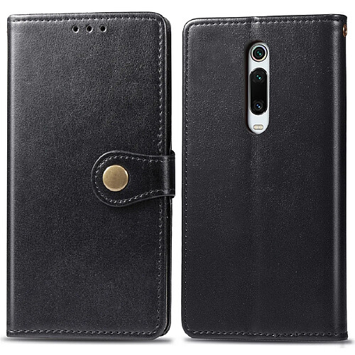 Wewoo Housse Coque Etui en cuir de couleur unie pour téléphone mobile avec boucle de protection et cadre photo et fente carteporte-monnaie et support Xiaomi 9T / 9T Pro / Redmi K20 / Redmi K20 Noir