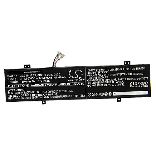 vhbw Batterie compatible avec Asus TP412FA-EC020T, TP412FA-EC026T, TP412FA-OS31T ordinateur portable Notebook (3550mAh, 11.55V, Li-polymère)