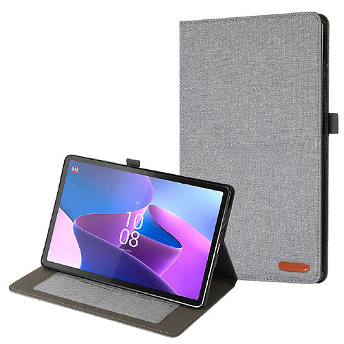 Etui en PU avec support et porte-carte pour votre Lenovo Tab P11 Pro Gen 2 - gris