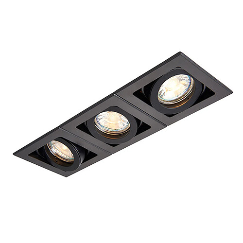 Saxby Downlight Titlable Encastré Triple 3 Lumières Noir Mat Dimmable