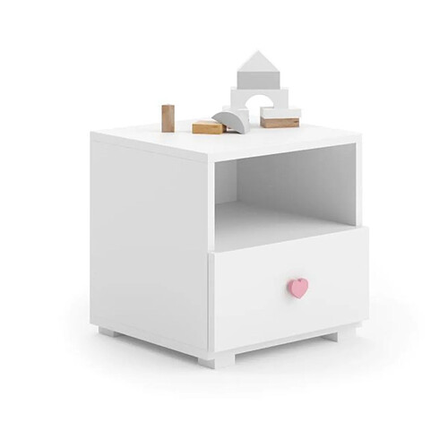 Kobi Table de Chevet Emi blanc rose