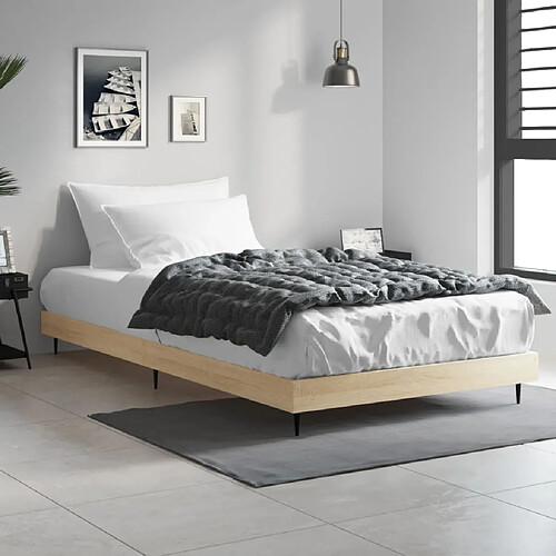 vidaXL Cadre de lit sans matelas chêne sonoma 90x190 cm