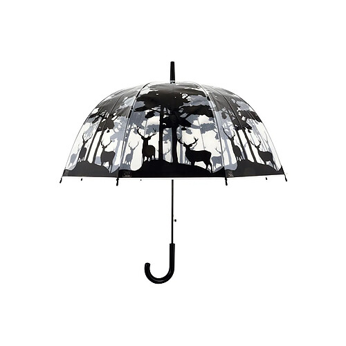 Esschert Design Parapluie transparent noir Forêt.