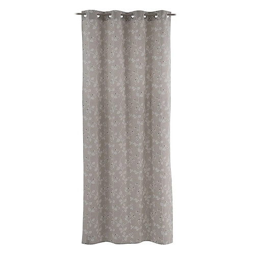 BigBuy Home Rideau Gris Fleurs 140 x 260 cm