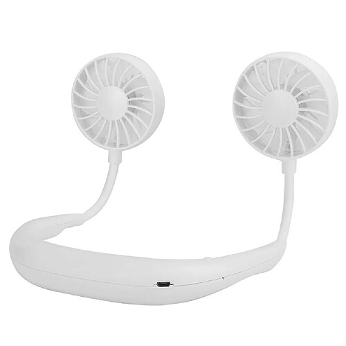 (Blanc) Ventilateur USB Portable Suspendu Paresseux pour le Cou, Ventilateur de Tour de Cou Mains Libres Personnel avec 3 Vitesses 4-12 Heures de Temps de Travail pour les Voyages au Bureau à Domicile