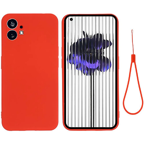 Coque en silicone antichoc, anti-rayures avec sangle pour votre Nothing phone (1) 5G - rouge