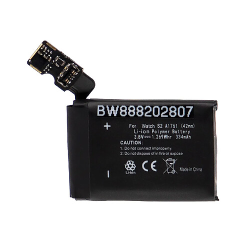 vhbw Batterie compatible avec Apple Watch A1758, A1817 smartwatch montre connectée bracelet fitness (334mAh, 3,8V, Li-polymère)