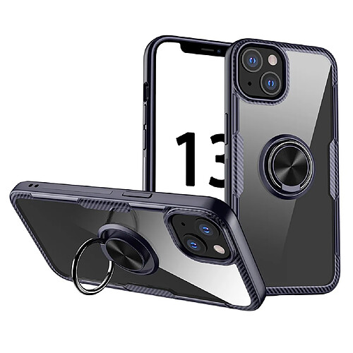 Coque en TPU anti-rayures, béquille, hybride noir/purple pour votre Apple iPhone 13 mini 5.4 pouces