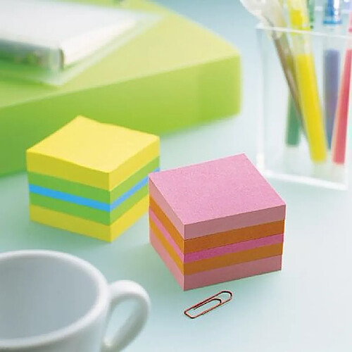 Bloc cube couleurs citron Post-it 51 x 51 mm - bloc de 400 feuilles