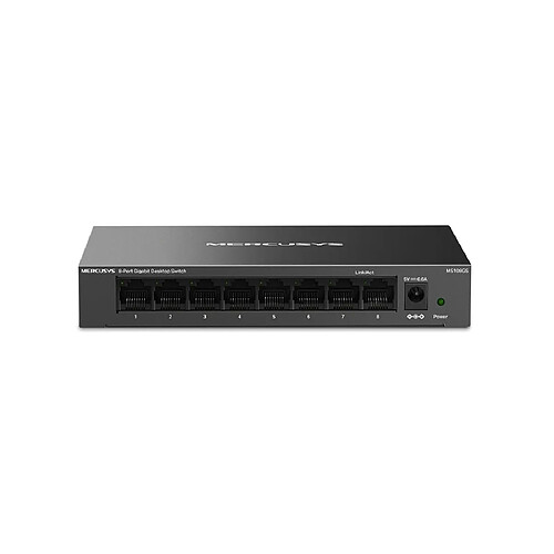 Mercusys Boitier en métal Switch de bureau 8 ports Gigabit port RJ45 à négociation automatique 8× 10/100/1000 Mbps prenant en charge Auto-MDI/MDIX