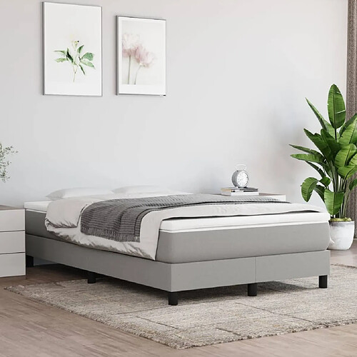 Maison Chic Lit Adulte - Lit simple Lit à sommier tapissier avec matelas moelleux - Meuble de Chambre - Gris clair 120x200cm Tissu -MN57615