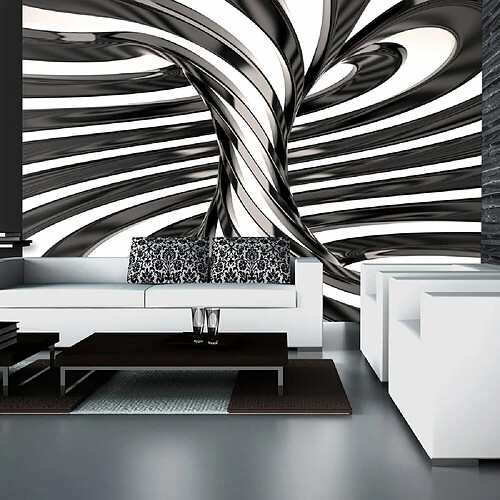 Artgeist Papier peint - Black and white swirl [245x175]