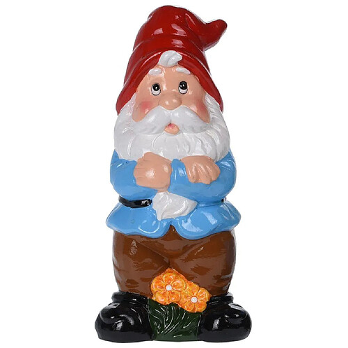 Figurine nain de jardin coloré 20 cm - bonnet rouge