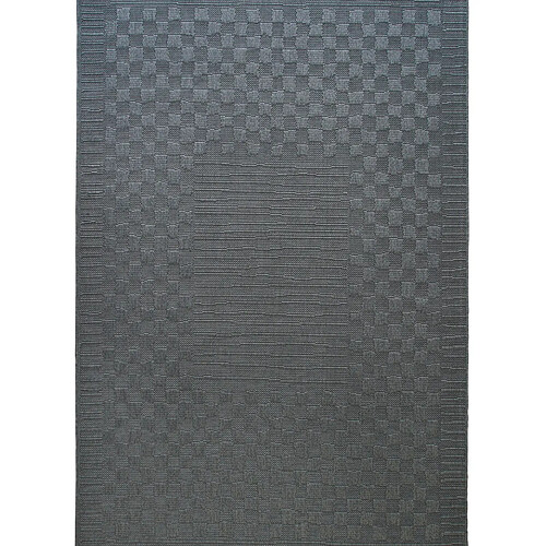 Thedecofactory JUTA ASPECT BOX - Tapis aspect jute motif quadrillé gris 120x160