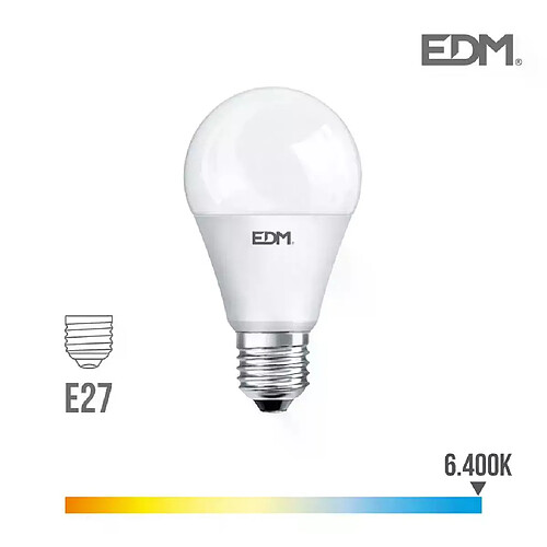 Edm Ampoule LED E27 10W Ronde A60 équivalent à 60W - Blanc du Jour 6400K