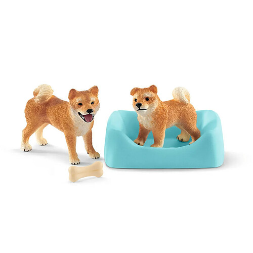 Schleich Farm World - Mère et chiot Shiba Inu