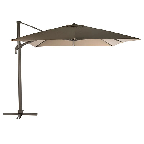 Hesperide Parasol déporté carré Eléa - Inclinable - L. 300 x l. 300 cm - Marron noisette et tonka