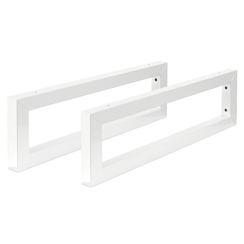 ML-Design Set 2x Consoles Murales, 500x150x30 mm, Blanc, Acier, Design Flottant, Support d'Étagère pour Lavabo/Meuble/Table pour Salle de Bain/Chambre à Coucher, Réglable, Matériel de Montage Inclus