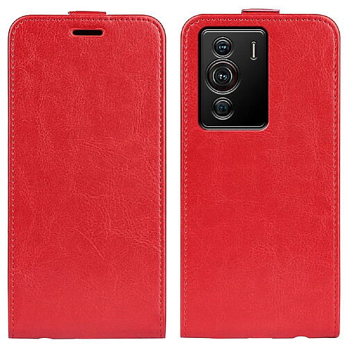 Etui en PU texture crazy horse, anti-rayures avec porte-carte, rouge pour votre ZTE nubia Z40 Pro